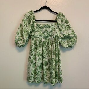 Abercrombie Emerson Poplin Puff Sleeve Mini Dress